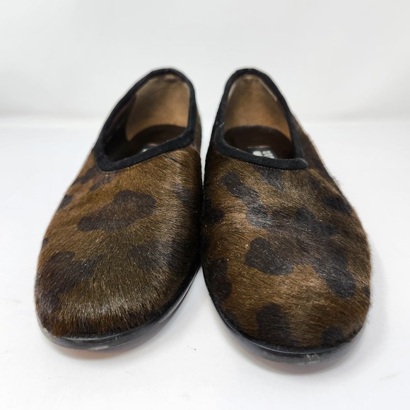 Stuart Weitzman Womens Animal Print Calf Hair Flats Loafers Size 7.5 B Slip On - Picture 4 of 9